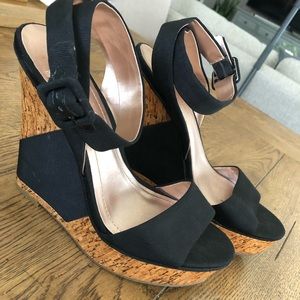 BCBG black wedge